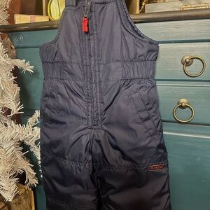 OshKosh B'gosh Kids Size 12 month Dark Blue Overalls, red accents